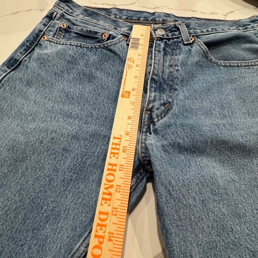Levis 505 Regular Fit Straight Leg Blue‎ Denim Jeans Mens 34x34 Medium Wash - Picture 5 of 10